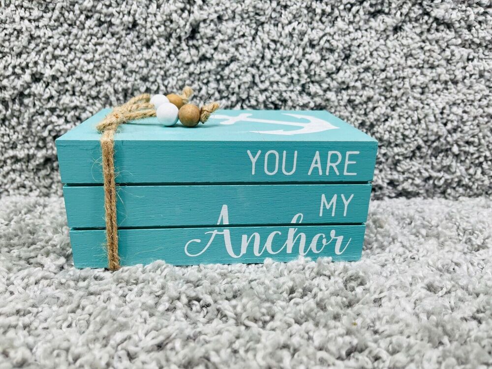 Phase 2 You Are My Anchor Blue Wooden Hanging Plaque Home Decor